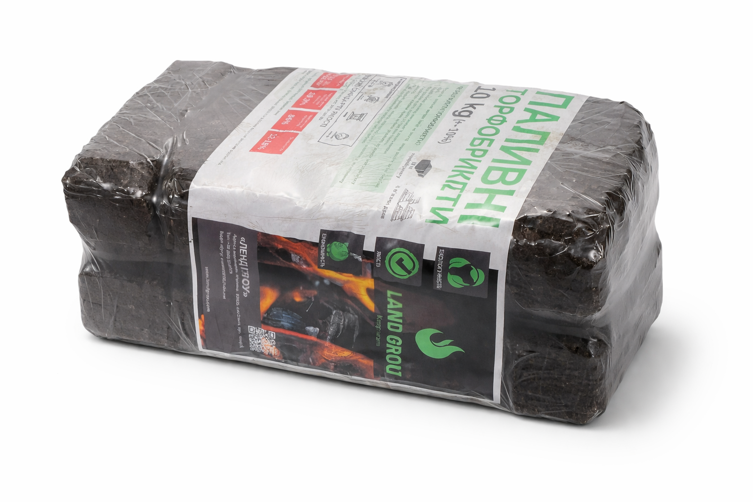 Торфобрикет в плівці (10кг)