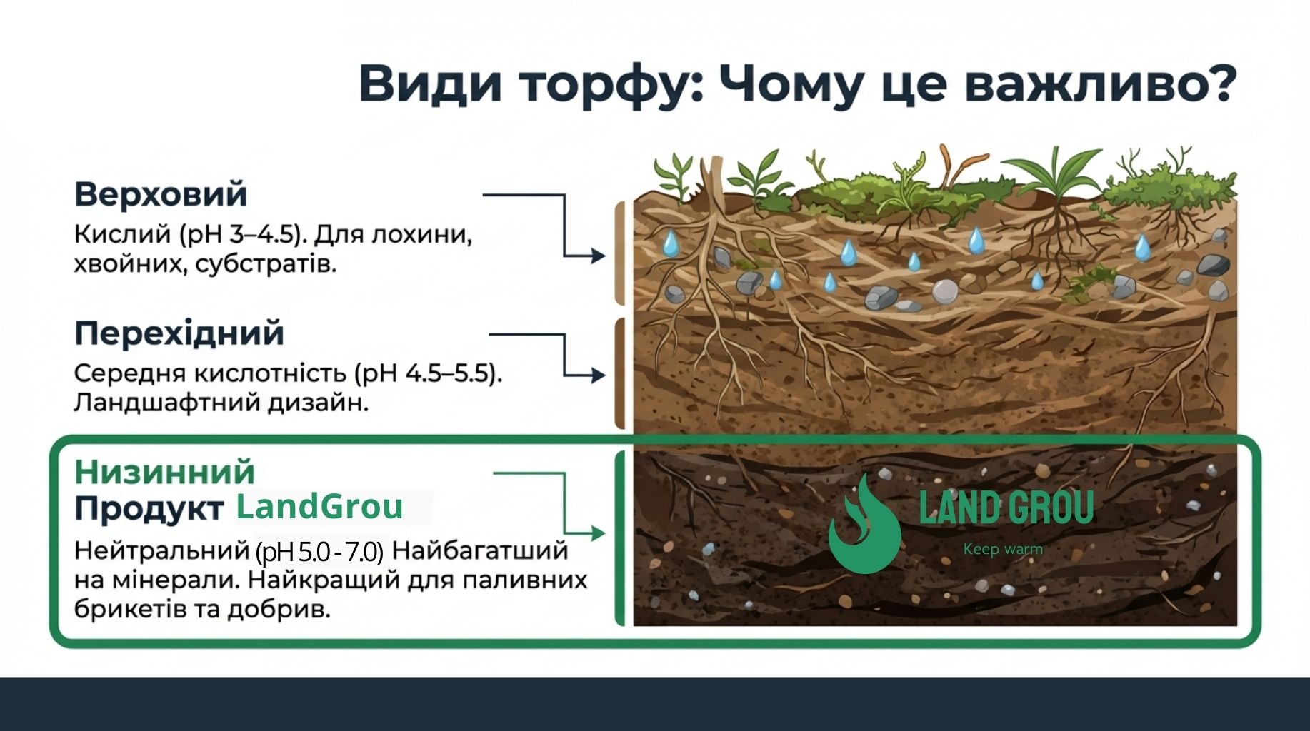 Низинний торф LandGrow